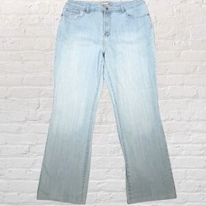 Chico's Platinum Bootcut Jeans Size 14R 2.5 Light Blue Stretch Modern Casual